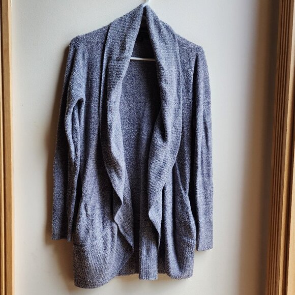 Barefoot Dreams Blue/Gray Angled Open Cardigan Sizze XS/S - Picture 6 of 16